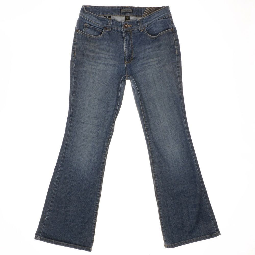 Nine West Flared Jeans Size 10 Womens Blue High Mid Stretch Measures 31 x 31